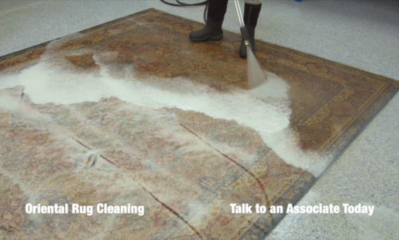 rinsing the rug